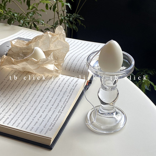 法式耐热透明玻璃烛台多用