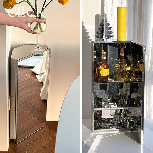 无边框镜面外贸不锈钢转角柜