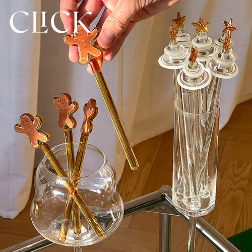 圣诞节可爱姜饼人搅拌棒