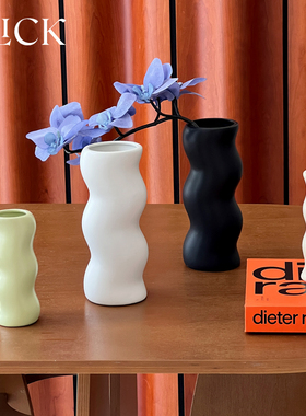 Click毛毛虫扭扭桌面可爱装饰小花瓶创意设计陶瓷插花器可水养花