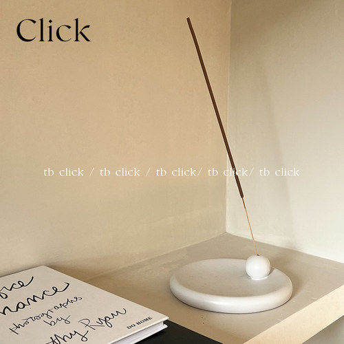 click自制简约白色陶瓷线香