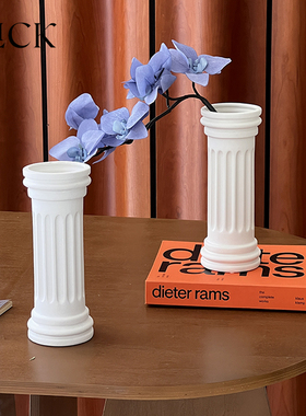 Click家居装饰欧式罗马柱陶瓷花器鲜花插花瓶装饰摆件