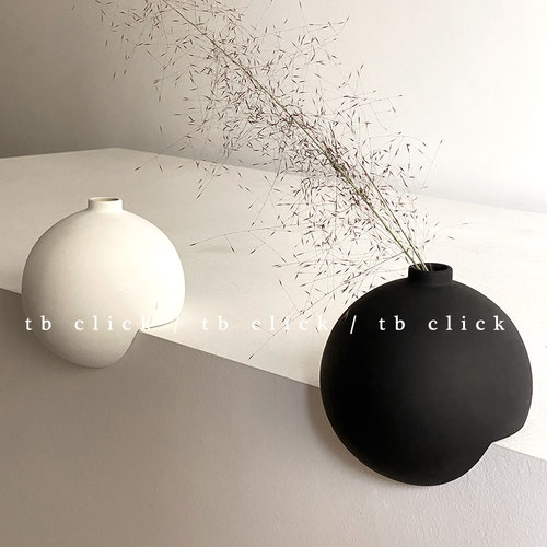 北欧风隔板直角挂陶瓷插花瓶摆件