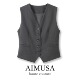 坎肩外套叠穿 无袖 25春秋格雷系灰色西装 马甲背心女春季