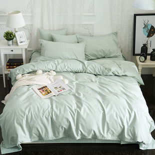 定做简约日式 纯棉被套单件1.8米双人1.5m床全棉纯色学生被罩春秋