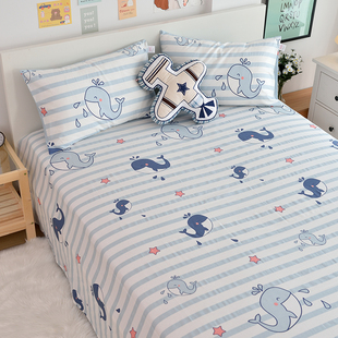 定做儿童床单单件纯棉卡通1.2m1.5米单人双学生宿舍可爱被单全棉