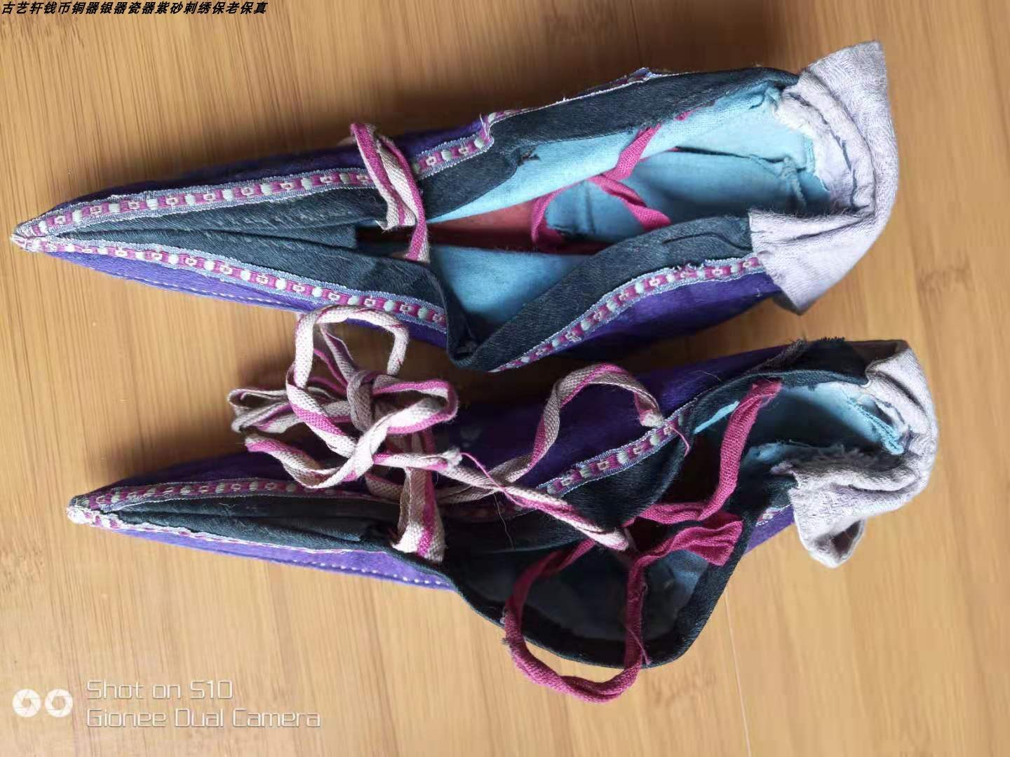 民国老刺绣三寸金莲老太太穿的鞋子小鞋裹脚女鞋老刺绣绣片绣品