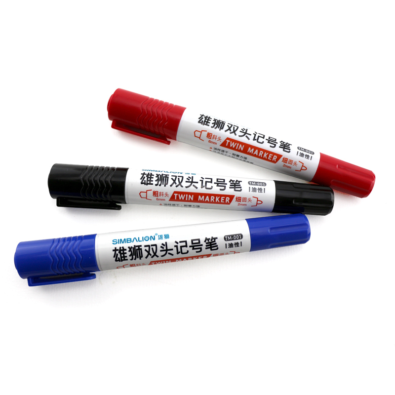 雄狮大双头记号笔 油性物流笔 耐光防水笔 TM-001 双头奇异笔粗字勾线笔 学生用美术课外网课学生文具