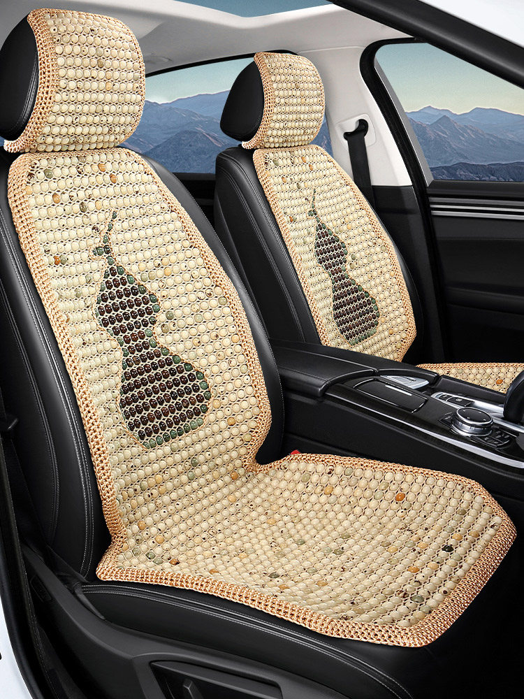 天然菩提子纯手工编织葫芦汽车坐垫小蛮腰夏季凉垫通风前排单座垫