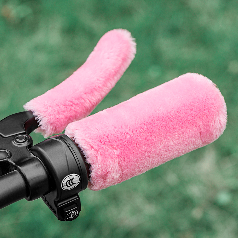 电动车骑行冬季保暖毛绒手把套