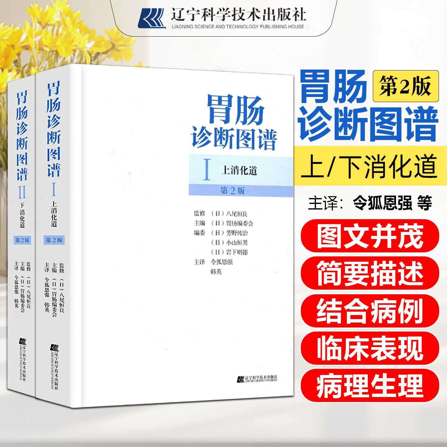 正版2册 胃肠诊断图谱Ⅰ上消化道+胃肠诊断图谱Ⅱ下消化道 胃肠镜图谱消化内科书籍胃肠镜诊断图谱消化内镜书籍辽宁科学技术出版社