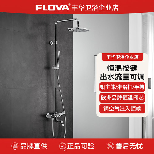 FLOVA丰华恒温花洒抑菌黄铜