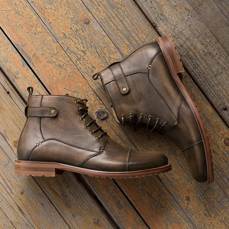 英倫秋冬複古馬丁靴男軍靴 系帶潮流真皮高幫鞋短筒短靴男士靴子在類目 流行男鞋, 靴子中 - 來自Buy2taobao.com提供專業的淘寶代購服務