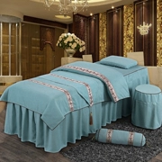 Beauty bed cover bốn bộ của thẩm mỹ viện massage giường bao gồm châu Âu rắn màu đơn giản dầu gội đầu phòng vật lý trị liệu cửa hàng bộ đặc biệt - Trang bị tấm