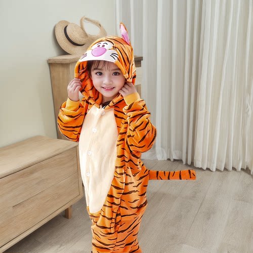 柔软舒适儿童万圣节COS老虎服装