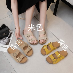 子懒人一 超火厚底一字拖鞋 女夏季 外穿2025新款 沙滩勃肯凉拖鞋
