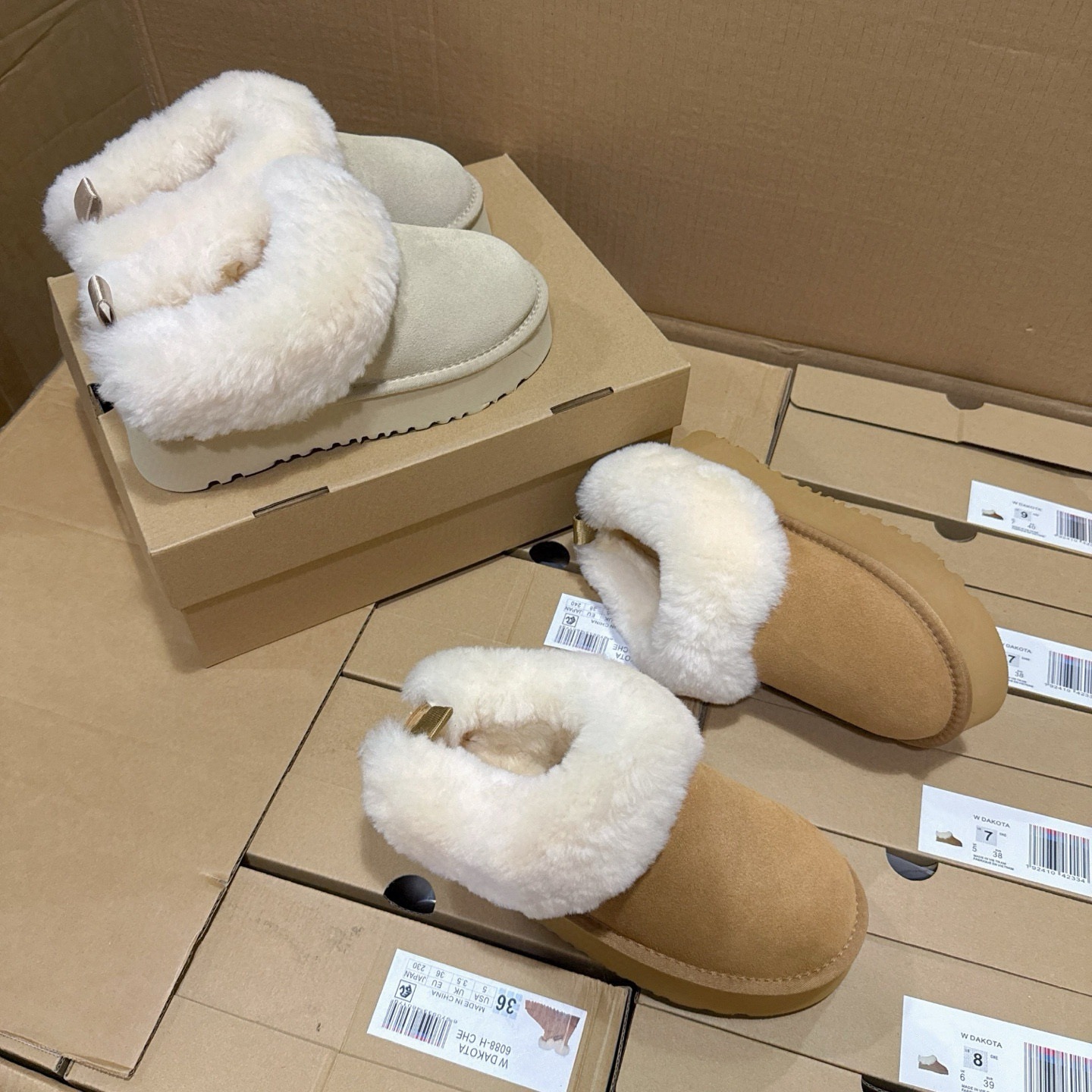 塔兹勒雪地靴女2025冬季室内外穿款大码家居保暖厚底棉靴外贸批发