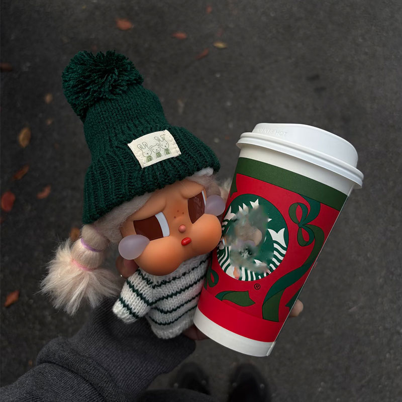 crybaby娃衣哭娃衣服vacation沙滩小憩咕噜咕噜搪胶条纹毛衣帽子