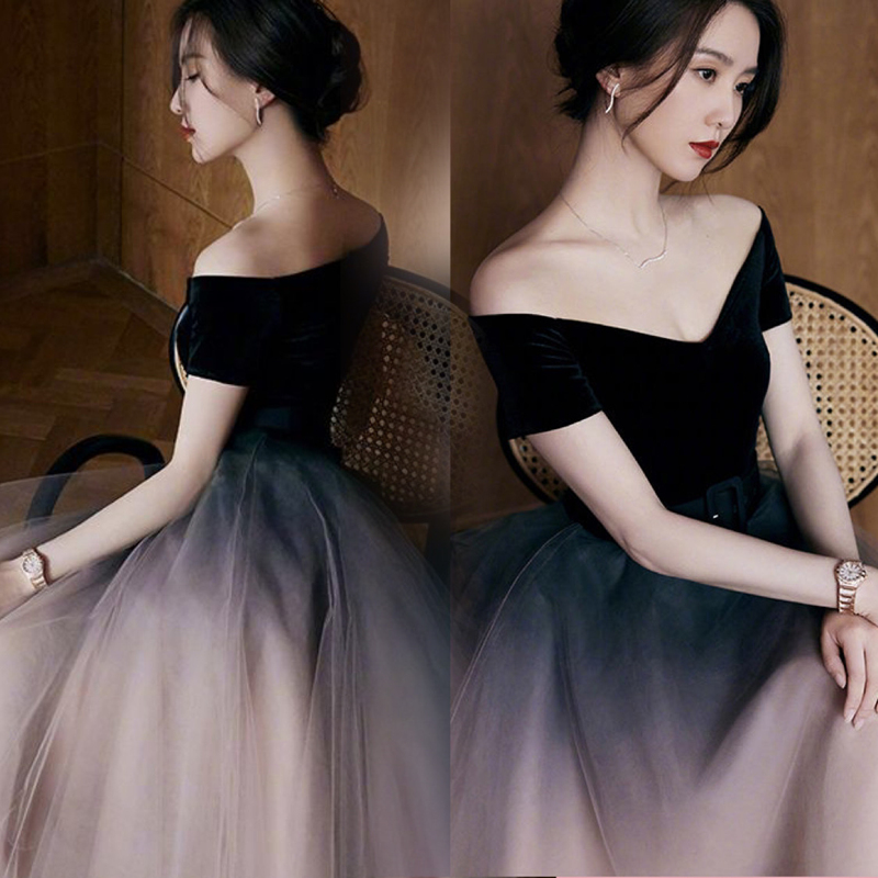 气质连衣裙短袖A字裙中长款