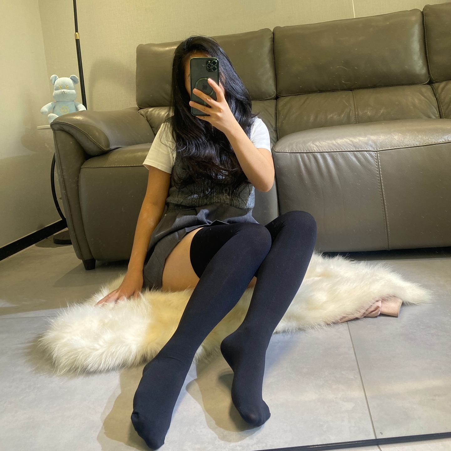 JK袜长筒腿袜白色加长80cm适合高个子的袜子日系伪娘天鹅绒纯色