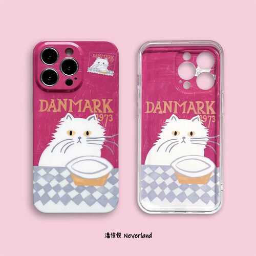 潘俊俊新款双面插画猫咪手机壳