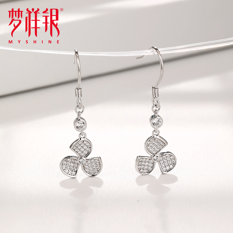 梦祥银S925甜美风如花似朵耳坠