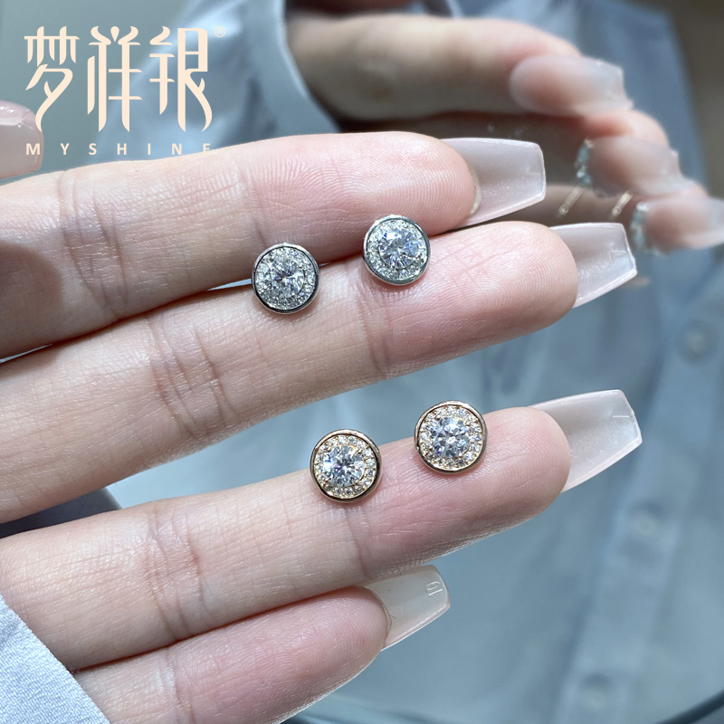 梦祥银925纯银耳钉2024新款