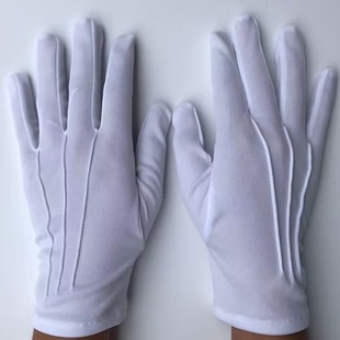 三筋手套礼仪白手套安保门卫升旗表演开车男女通用作业薄手套户外