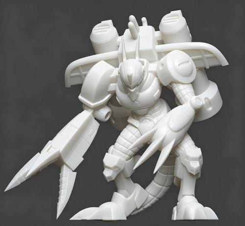 数码宝贝混沌龙兽钢铁海龙兽进化链3d打印白膜digimon潮玩GK手办