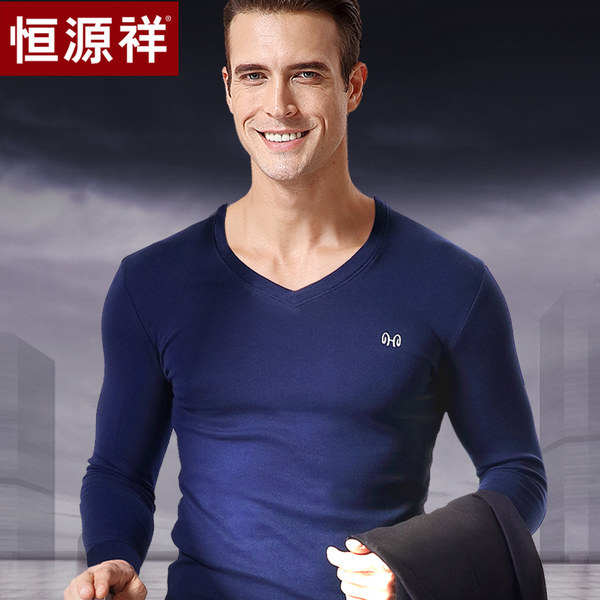 恒源祥 纯棉 V领/圆领 薄款保暖内衣套装 天猫优惠券折后￥49包邮（￥69-20）男、女款多色可选