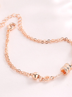 韩版新款玫瑰金银色小蛮腰手链女 ins小众设计学生手串情人节礼物