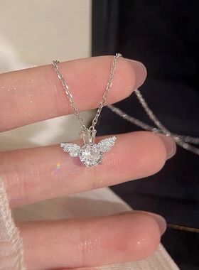 皇冠小天使项链女闺蜜级感轻奢皇冠翅膀韩版翅膀百搭时尚锁骨链