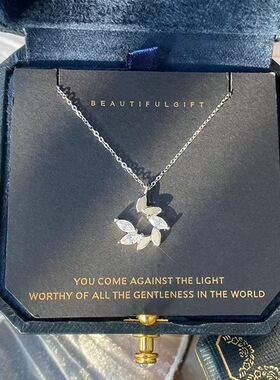 小王子新款幸运麦穗项链女轻奢小众设计级感闪钻甜美锁骨链闺蜜