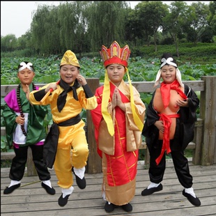 儿童西游记服装猪八戒孙悟空沙僧唐僧师徒四人服装帽子鞋子演出服