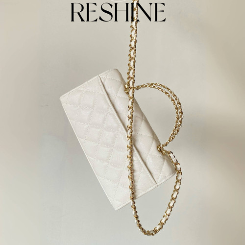 25S Kelly 藤蔓金属手柄细鱼子酱链条斜跨包单肩手提手拎包夏季包