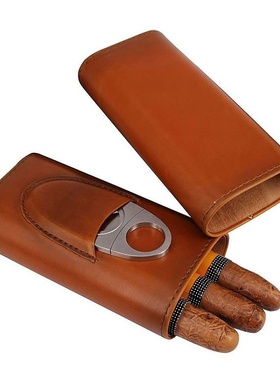 雪茄保湿盒雪茄皮套便携雪茄盒收纳雪茄皮革套Cigar humidor box
