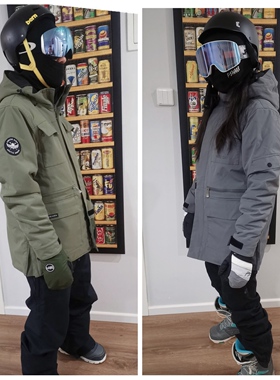 1920雪季情侣工装滑雪服单板双板滑雪中长款男女防水保暖透气雪服