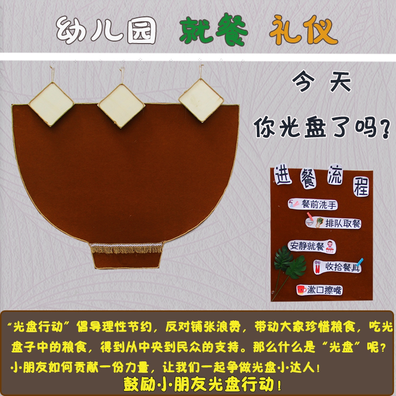幼儿园小学环创材料墙贴黑板教室节约粮食光盘行动主题墙面装饰