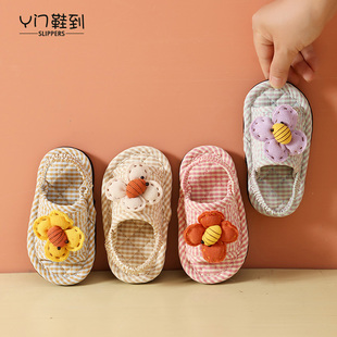 2025卡通可爱儿童拖鞋1-3岁棉静音室内居家地板拖防滑软布底四季