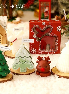 圣诞树香薰蜡烛礼盒套装伴手礼圣诞节摆件氛围感创意装饰桌面摆件