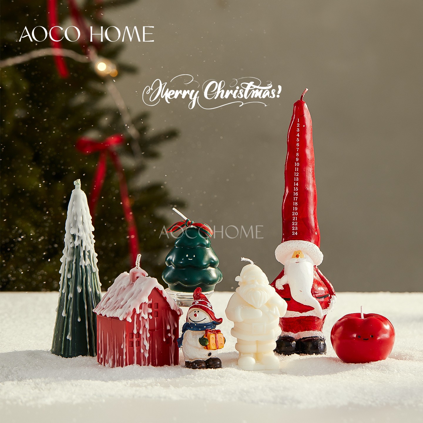 圣诞节香薰蜡烛组合套装桌面摆件