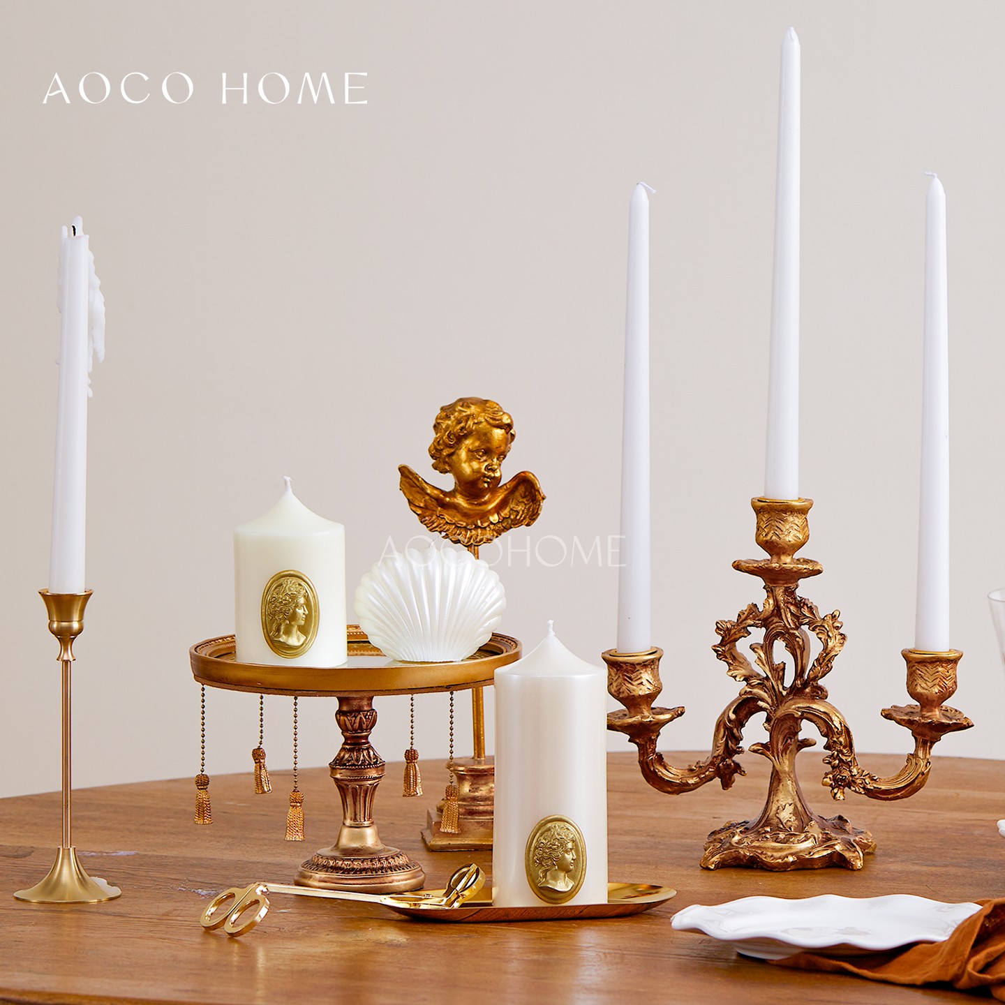 法式复古巴洛克烛台香薰蜡烛底座