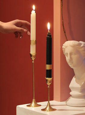 ins烛台蜂巢蜡烛 美式手作复古彩色杆蜡摄影道具婚礼餐厅客厅民宿