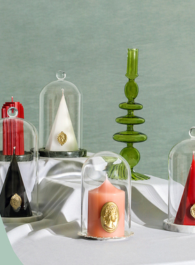 AOCOHOME设计师款香薰蜡烛玻璃罩创意家居摆件展示透明防尘罩