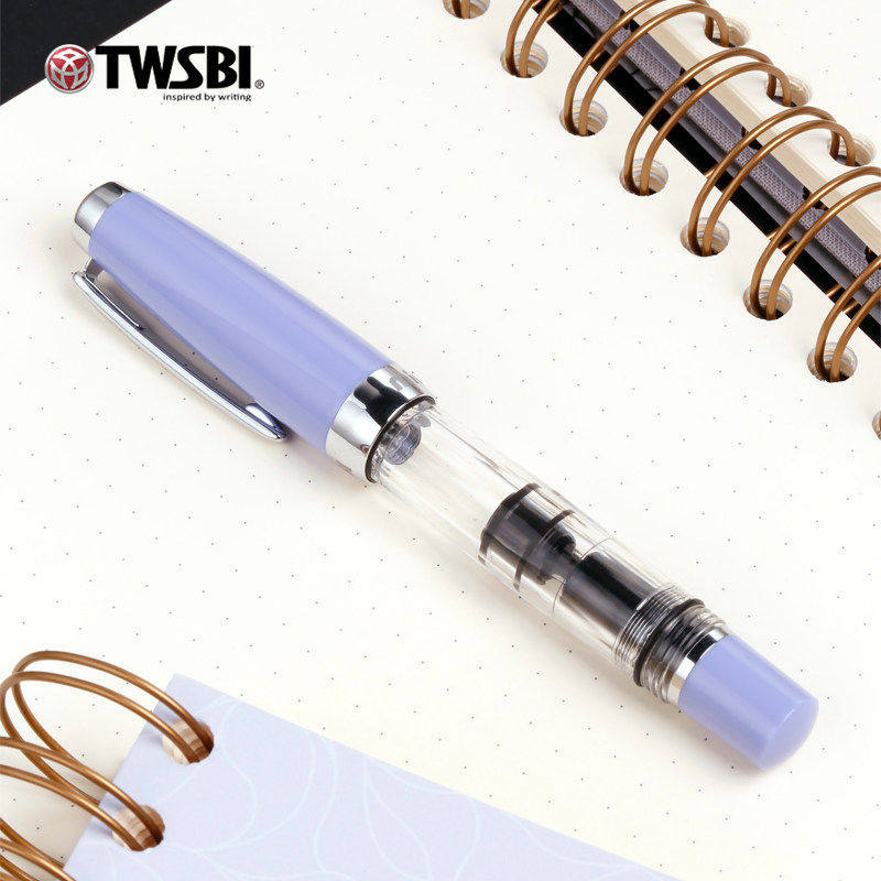 TWSBI三文堂580mini薰衣草紫钻石活塞上墨透明钢笔淡紫治愈系