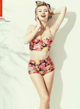 MEMORYBABY原创新品惊艳度假款时尚气质数码印花分体泳衣