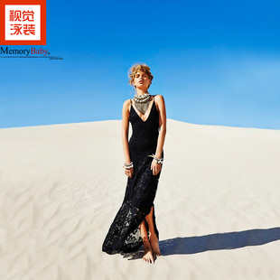 MEMORYBABY度假出游惊艳女王气场沙滩裙女气质优雅显瘦海边裹裙