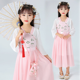 女童汉服2023年夏季新款夏装公主裙儿童装裙子女孩洋气套装连衣裙