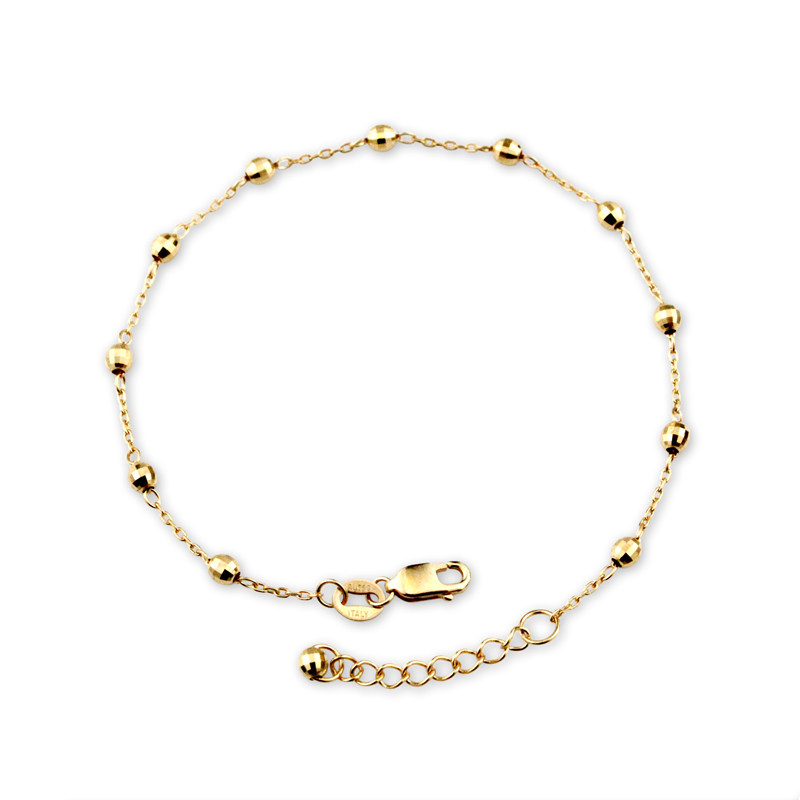 FENNY18K金手链脚链黄白间隔珠圆珠链简约百搭在类目 珠宝/钻石/翡翠/黄金, K金首饰, 手饰中 - 来自Buy2taobao.com提供专业的淘宝代购服务