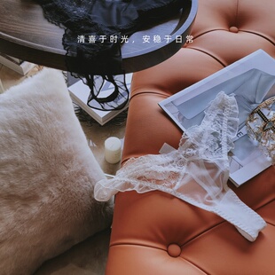 比基尼 性感高级丁子蕾丝t裤 纯欲熟女丁字裤 不夹臀大屁股女人内裤
